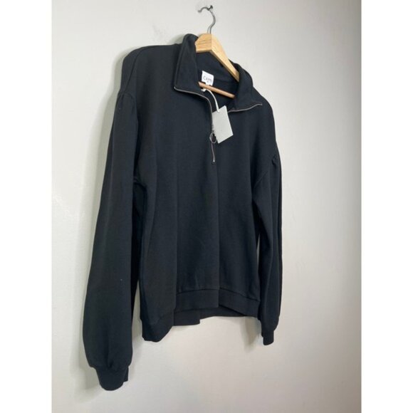 NWT Cami NYC Margaret Gathered French Cotton-Terry Half Zip Sweatshirt Pullover - Picture 4 of 10